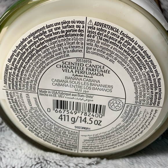 Banana Cabana 3-Wick Candle from Bath & Body Works (2019) BBW - Picture 3 of 3